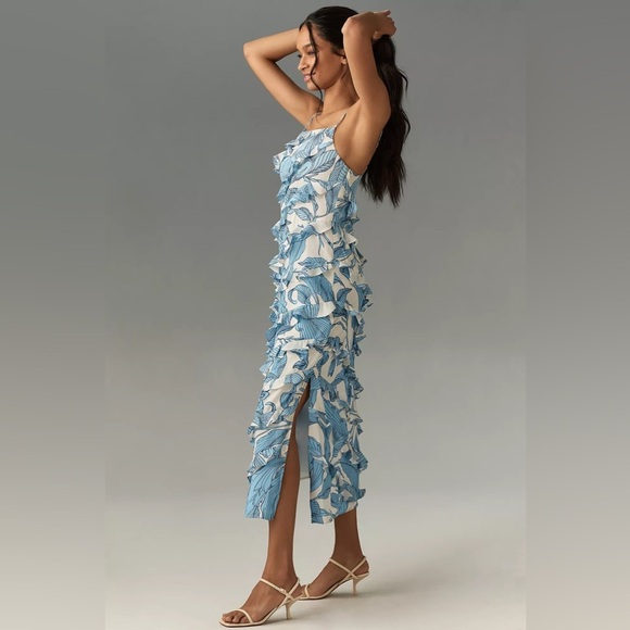 Anthropologie Walter Baker Sleeveless Ruffled Midi Dress - Picture 2 of 5